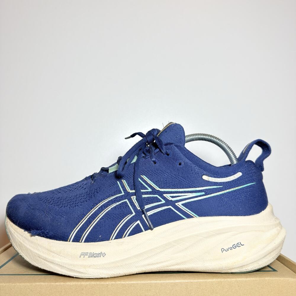 ASICS GEL Nimbus 26 Blue Running Shoes Womens Size 10 Max Cushion Sneakers Used
